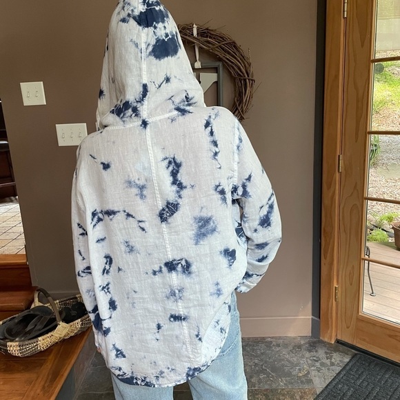 NWT Rachel Zoe Linen Tie Dye Oversized Top Small - Picture 2 of 11